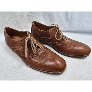 Clarks Brown Leather Oxford Shoes 9D Mens Casual Lace-Up Loafers Made In Brazil